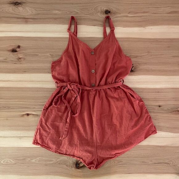 Burnt Orange XL / 12 Shein Jumpsuit with belt and pockets - Picture 1 of 9